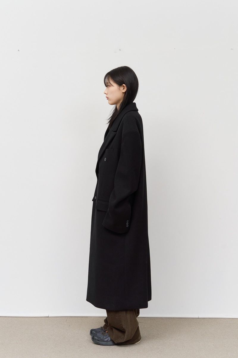 Draw Double Breasted Coat