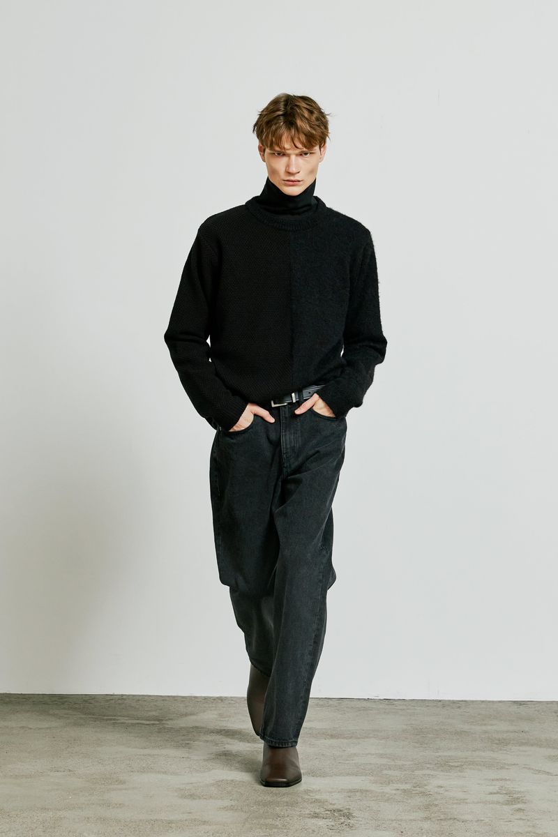 division mohair & soild knit black
