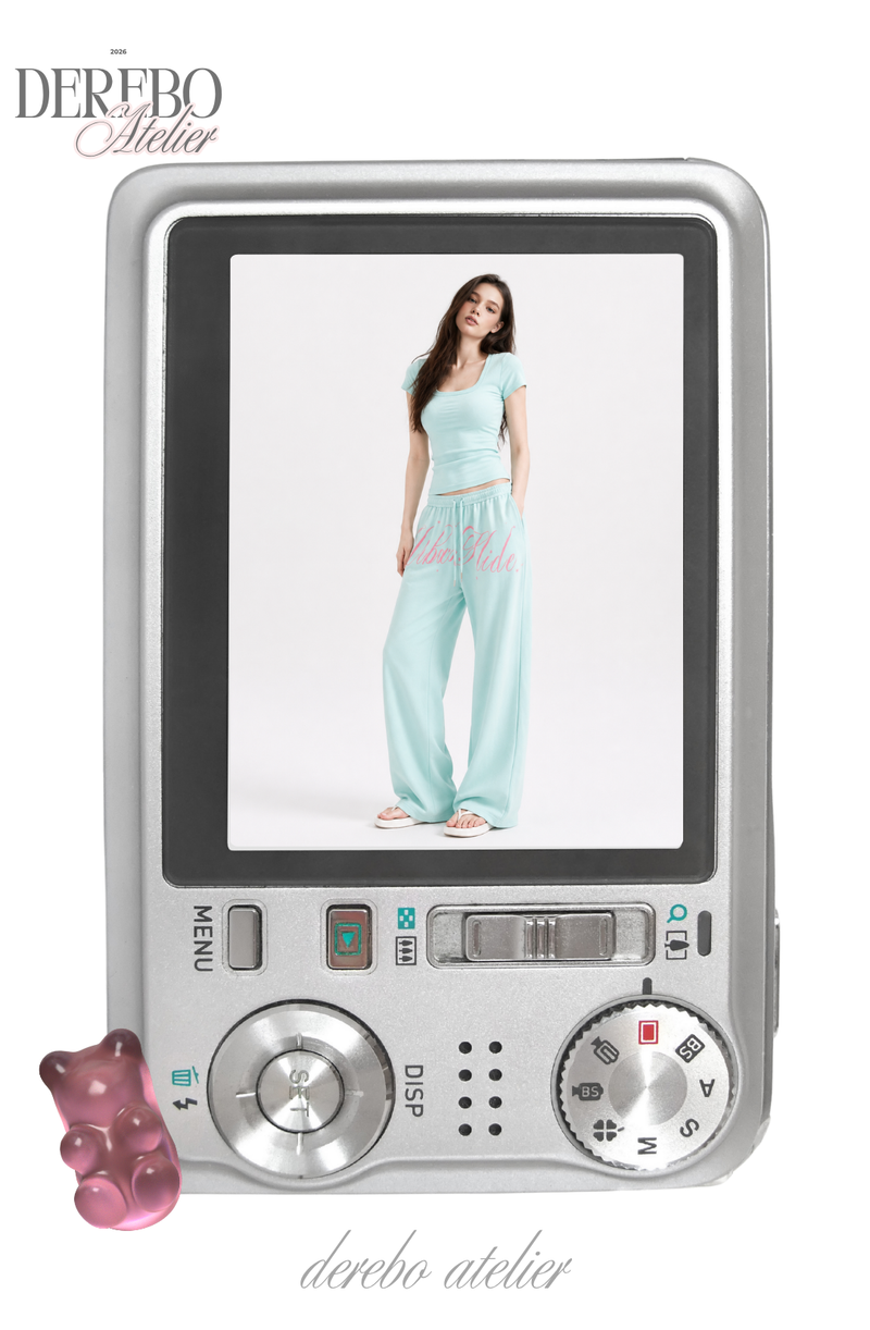Taylor Mint Lettering Casual Wide Pants (TOP)