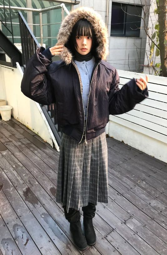 (WOOL) TWO-TONE LAYER CARDIGAN