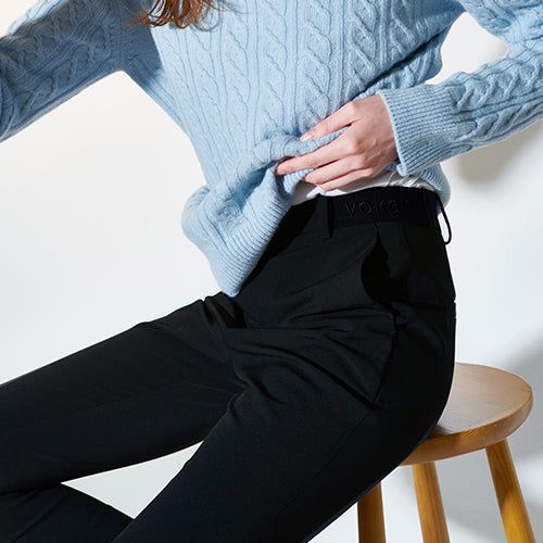WAIST BANDING SLIM PANTS
