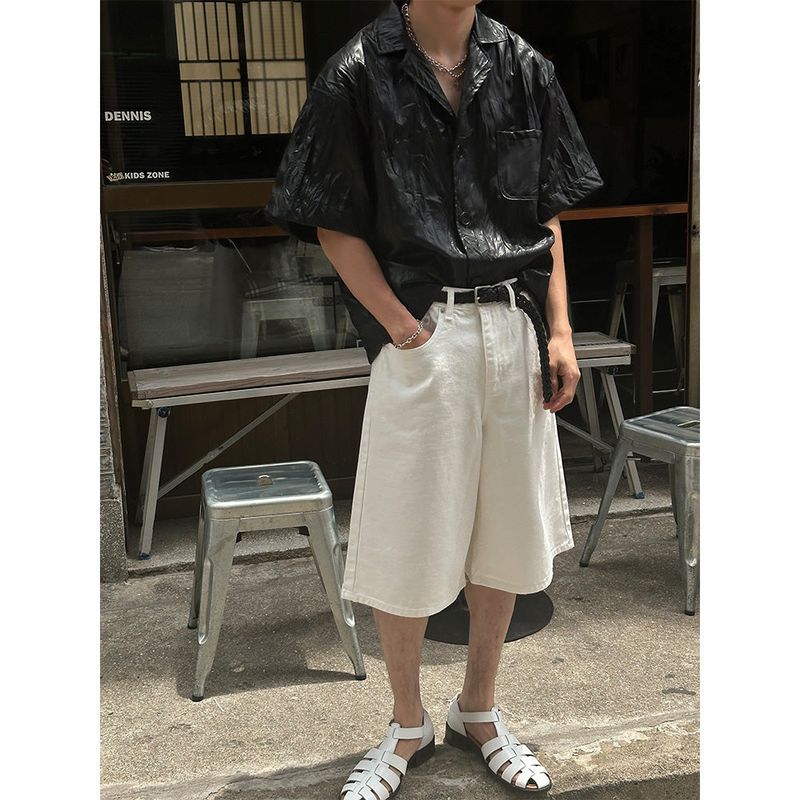[S/S] White cotton bermuda pants