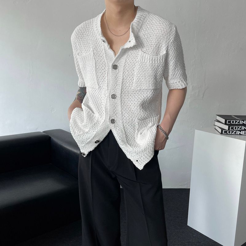 COZINESS（コジネス）の「Button Pocket Short-Sleeved Knitwear (2 colors) / DP785541225634（Tops）」