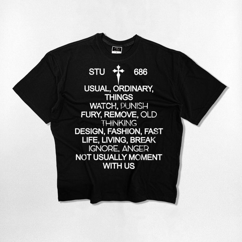 NU ビッグフロントオーバーフィットTシャツ - 4COLOR