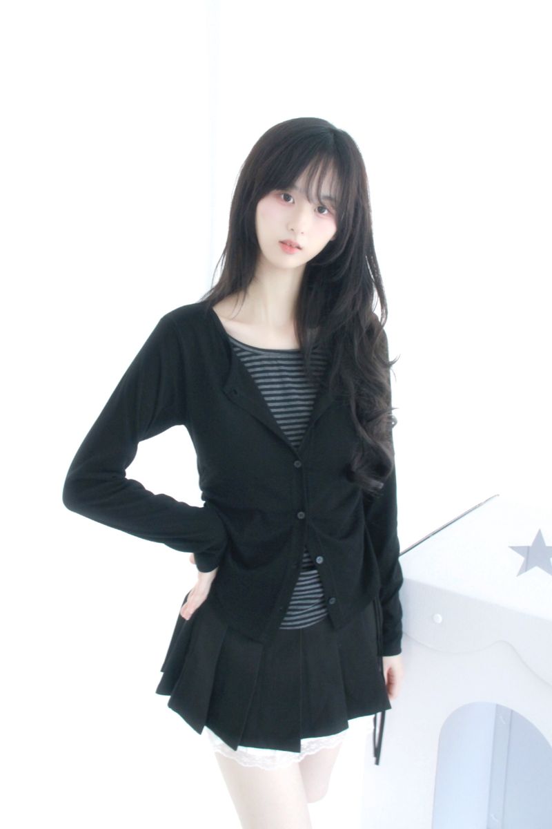 frill lace mini skirt 2color