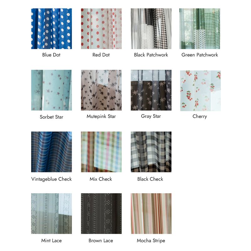 Retro Patterned Chiffon Door Curtain - M size