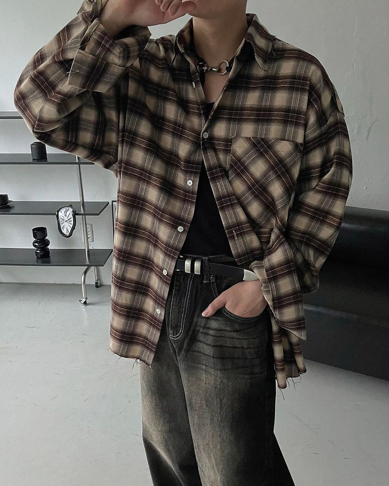 90's Prague Deck Check Over Shirt (2 colors)