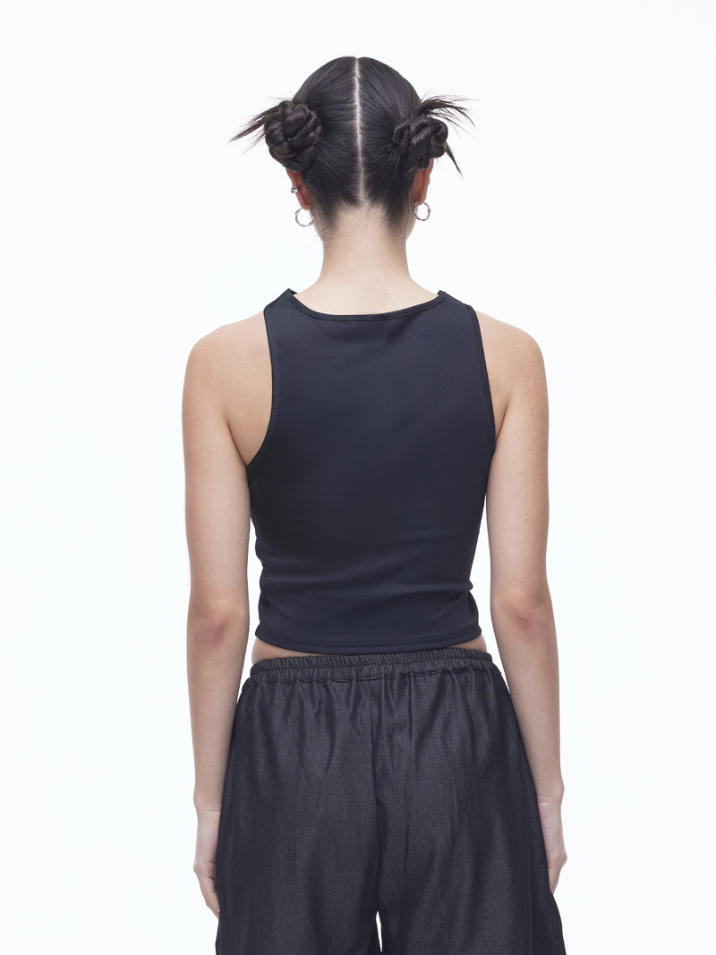 Airly Cut-out Sleeveless T(BK)