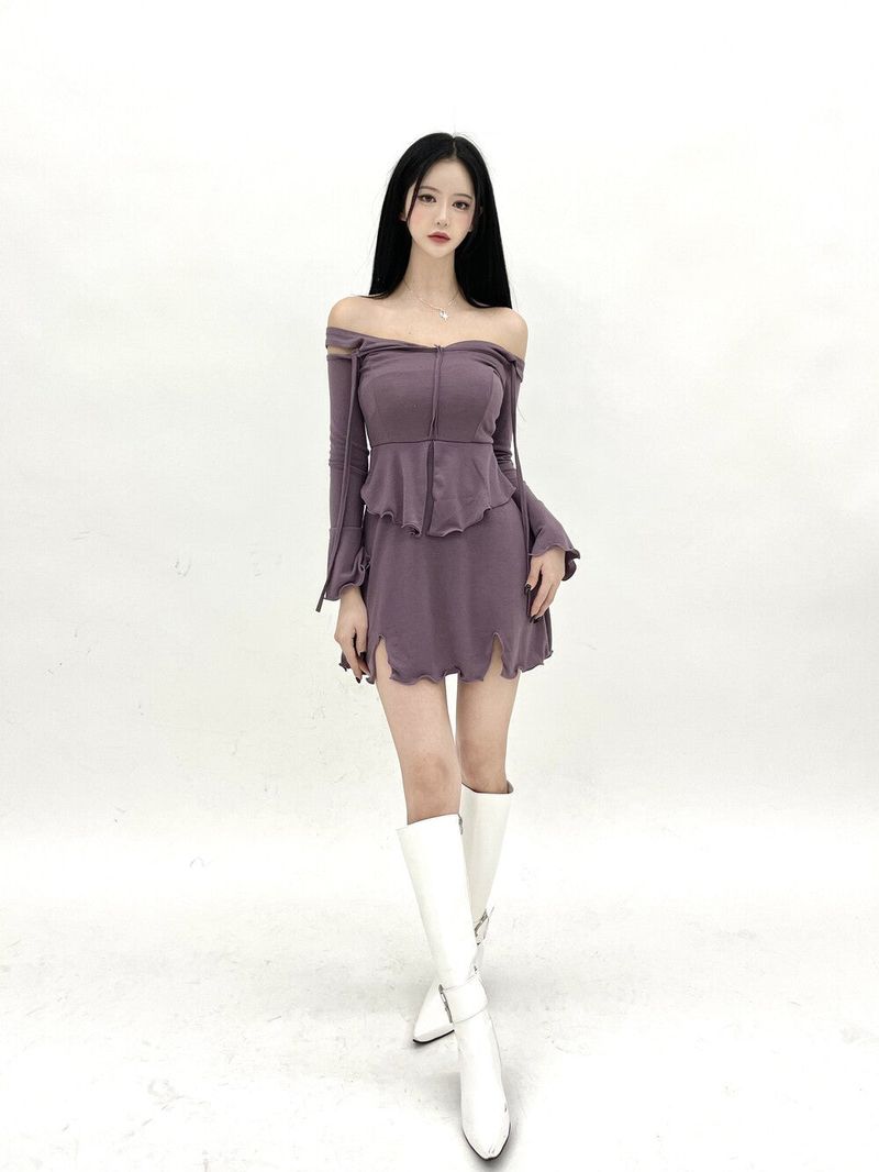 Seow（ソウ）の「793. Kira halter off slit mini ops (2color)（Dresses）」