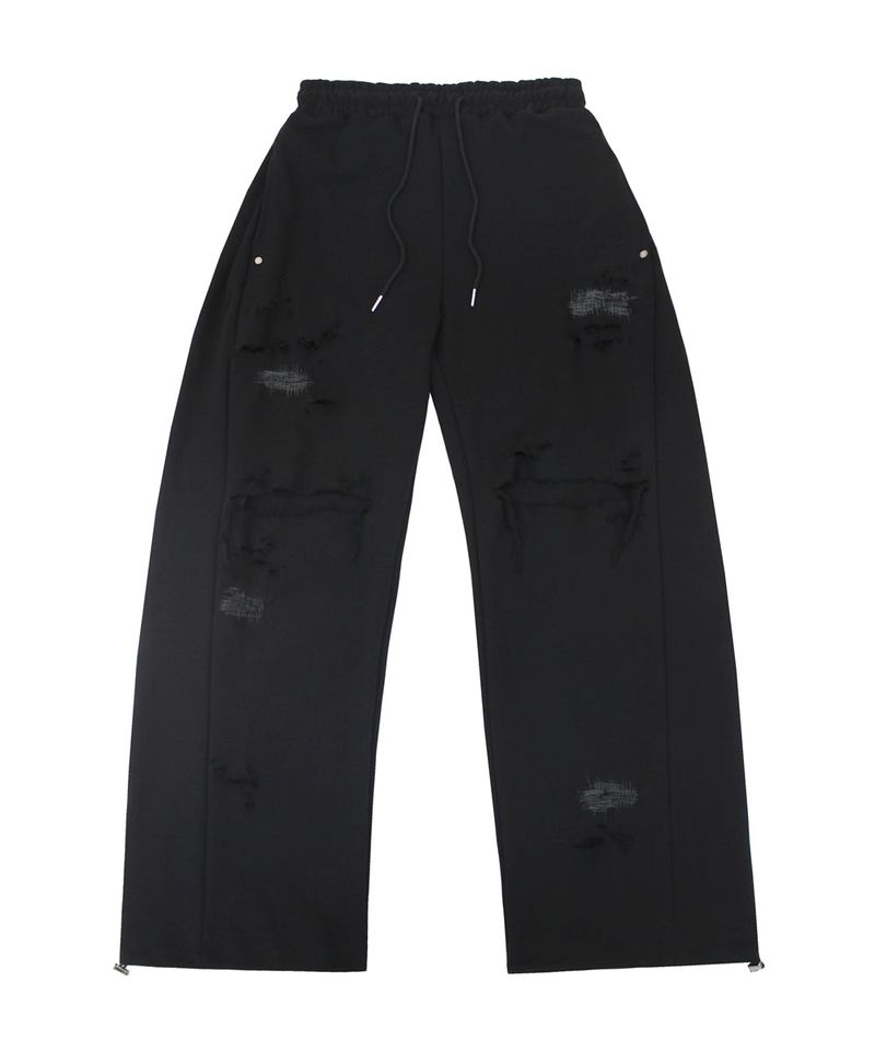 RUNDS（ランド）の「destroyed side tuck sweat pants (black)（Pants）」