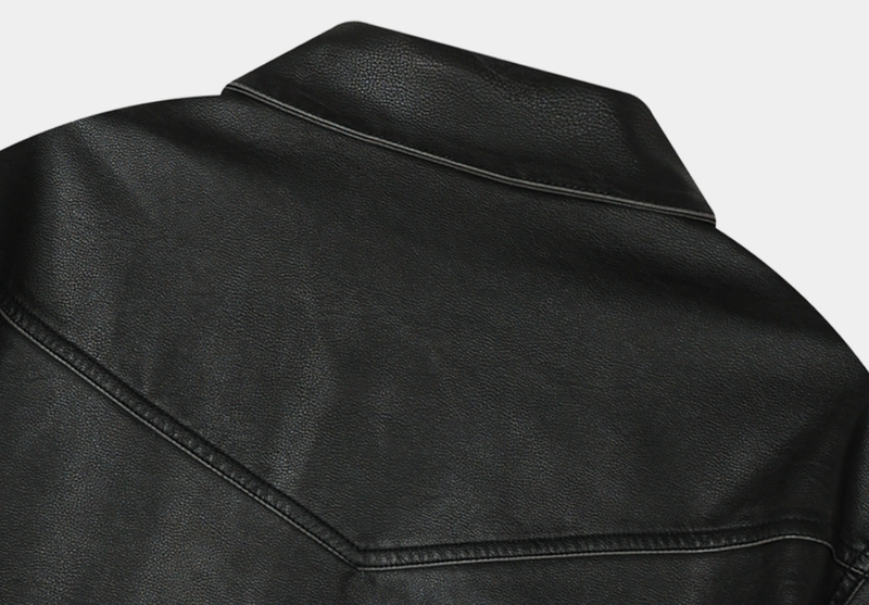 Meir Semi-Cropped Vintage Western Leather Jacket