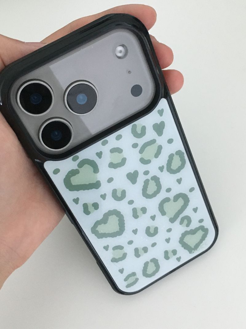 F.heart leopard case (khaki) 