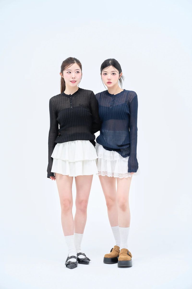 made of silk（メイドオブシルク）の「シアーロングスリーブニット / Sier L/S LIB Knit（Tops）」