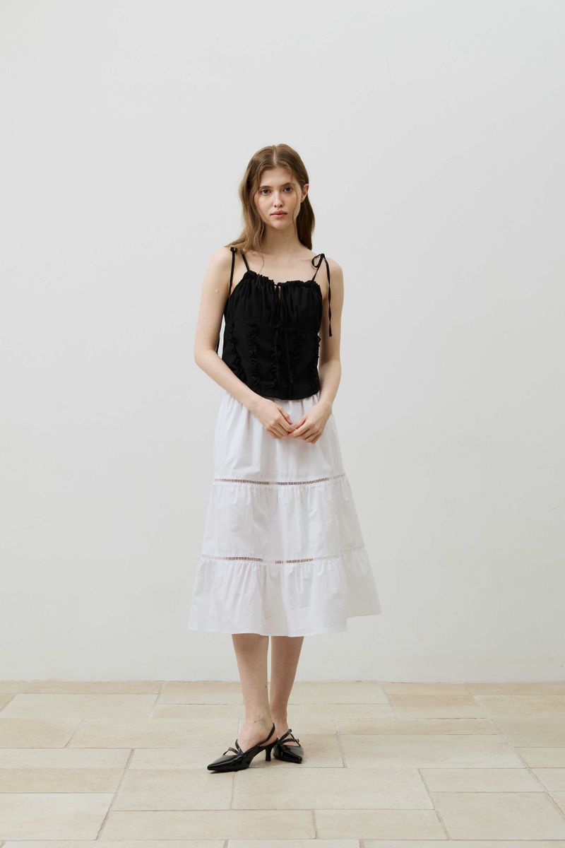 REVE CORSET SMOCKED TOP / BLACK