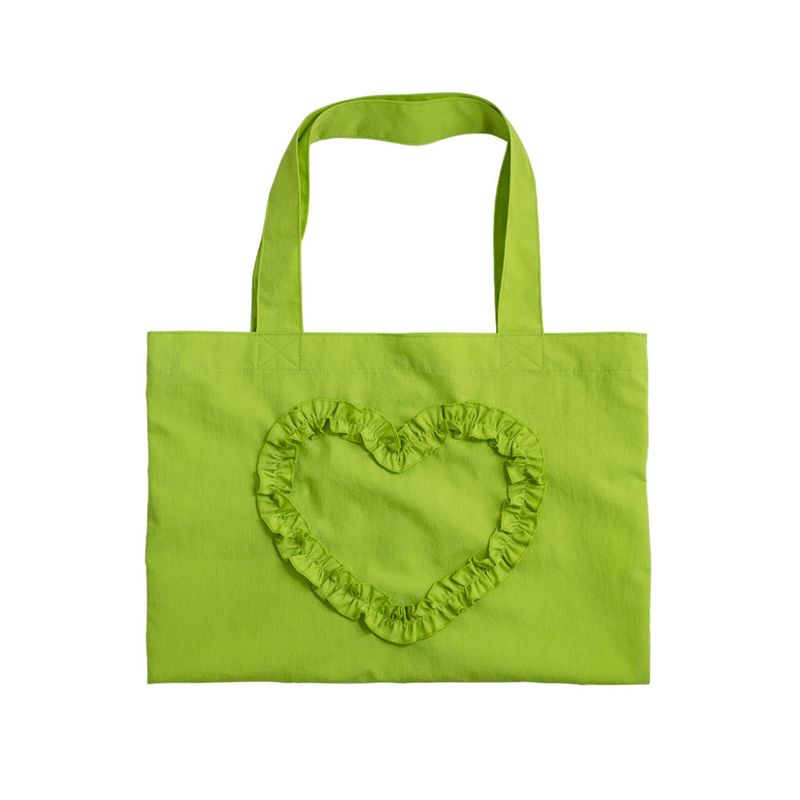 FRILL HEART MINI BAG, LIME PUNCH