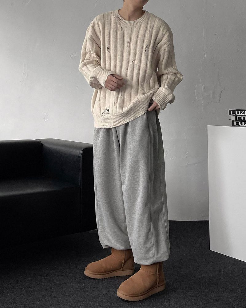 MG Wool Blend Damage Knitwear (4 colors)