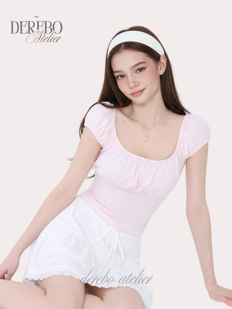 dereborujo（ドレボルゾー）の「Cotton Candy Smudge Square Short Sleeve T-Shirt（Tops）」