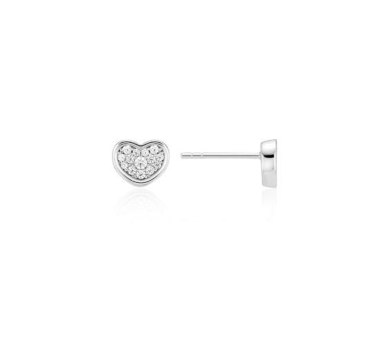 26SS★ Essence (W) Pudding Heart Pave Earrings