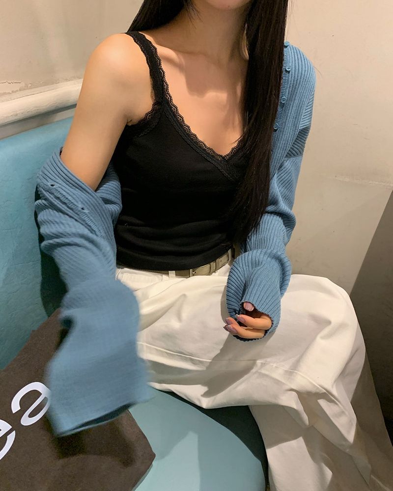 [ORIGINAL] Roman V-neck lace sleeveless