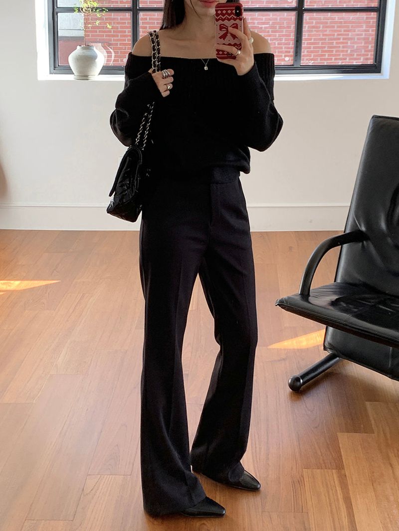 [MADE] [Wool Napping] Winter Warm Long Bootcut Slacks