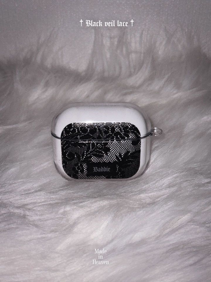 Black Veil Lace AirPods Case