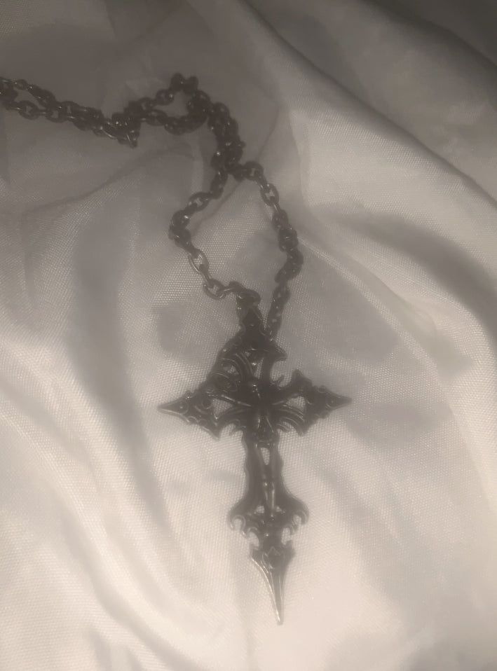 Skeleton Dark Antique Cross Necklace