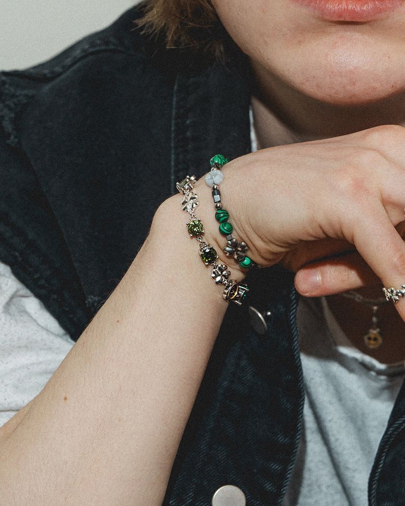 Clover eyes cubic chain (925 silver)