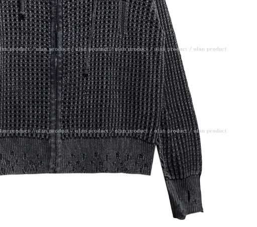 ON Dying Damage Mesh Hood Zip Up