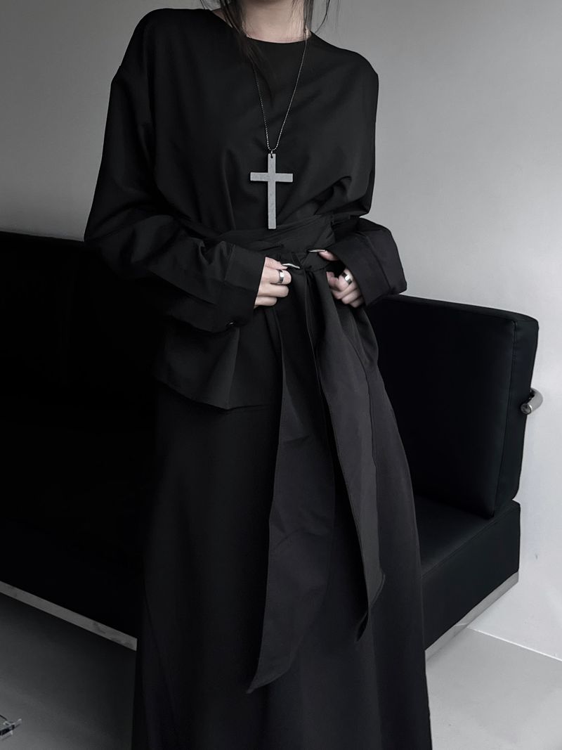 twin sheer belted set-up (4color)