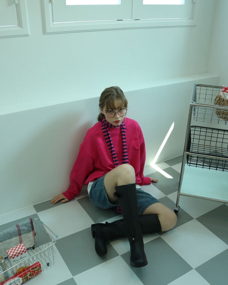Box pleats logo mtm / pink