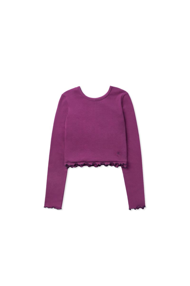 Frill crop t-shirt_purple