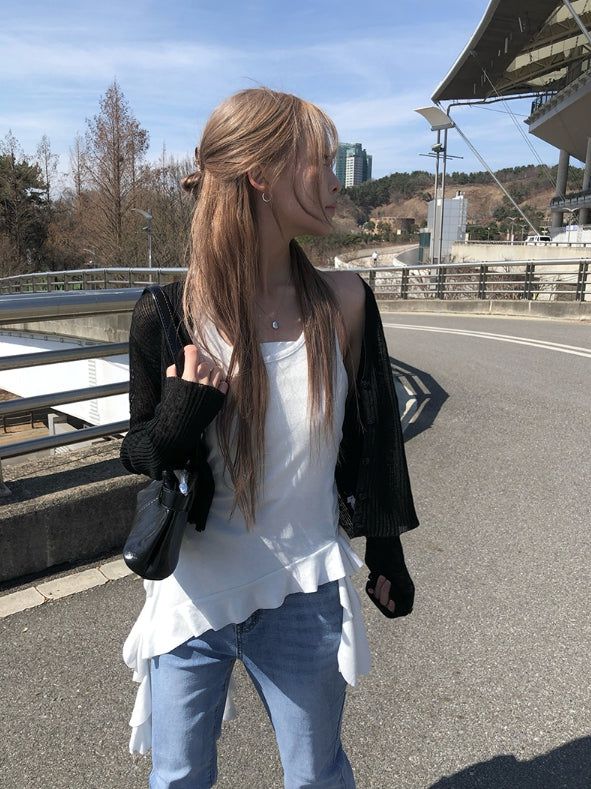 anyonemore（エニーワンモアー）の「Myou V-neck See-through Button Cardigan（Tops）」