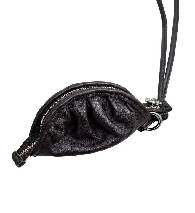 Dumpling Leather Pouch Necklace