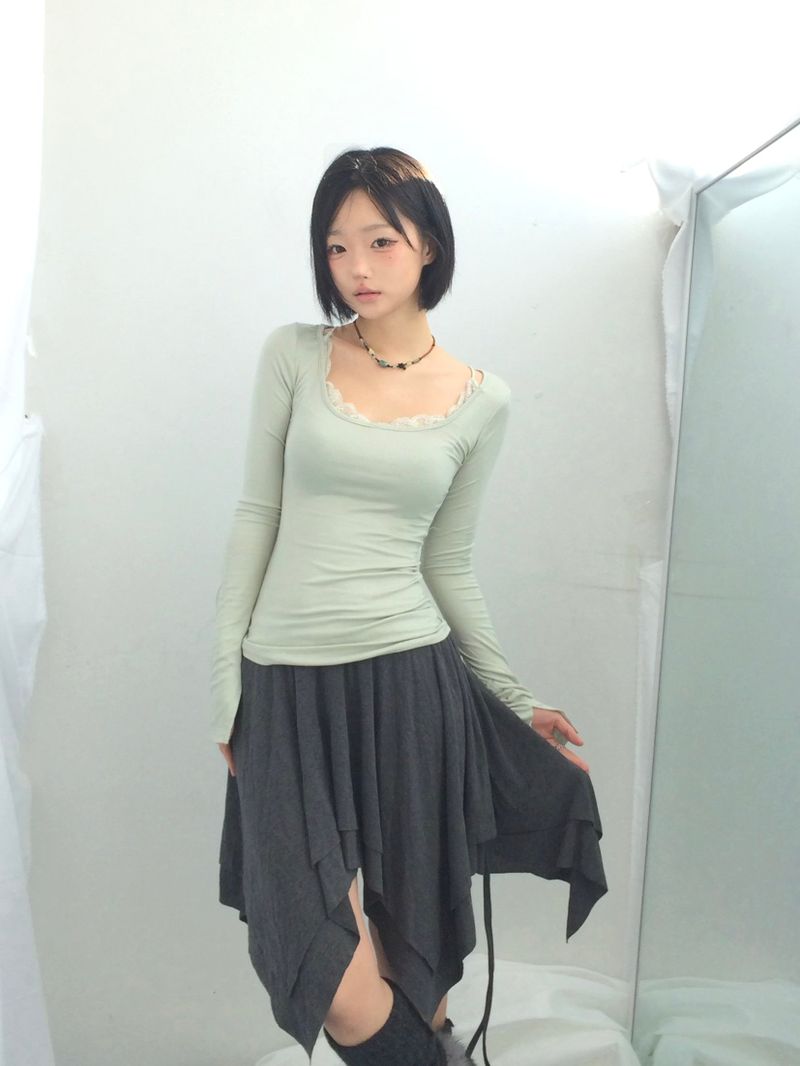 ribbonline wave skirt