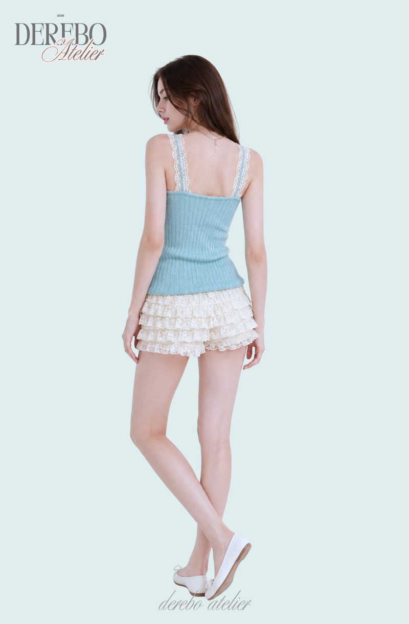 Blanc Halter Layered Knit Sleeveless Top (BRA SET)