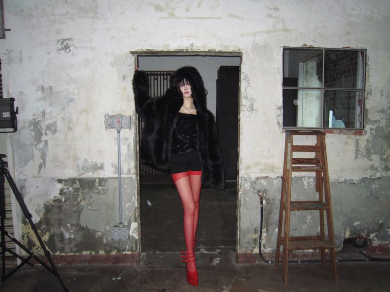 Deni red stockings