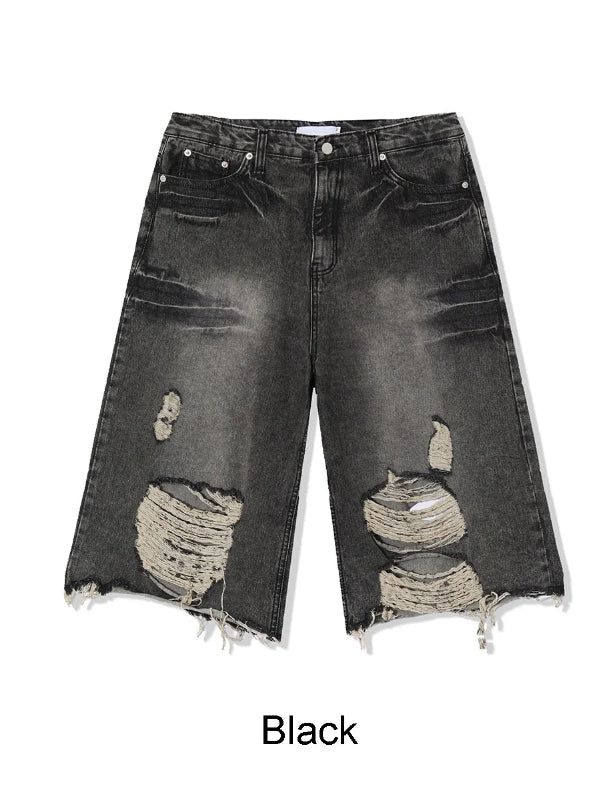 Rica Washed Damaged Bermuda Denim