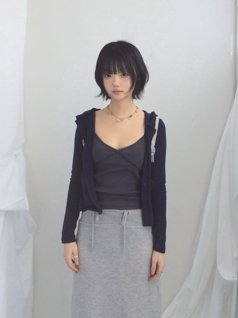 Slim Base String Long Skirt