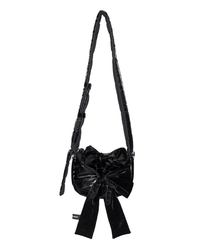 Knotted Micro Padding Bag (Glossy-Black)