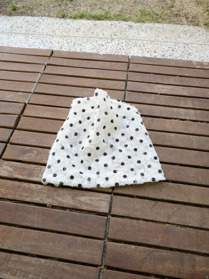 dot lace beanie