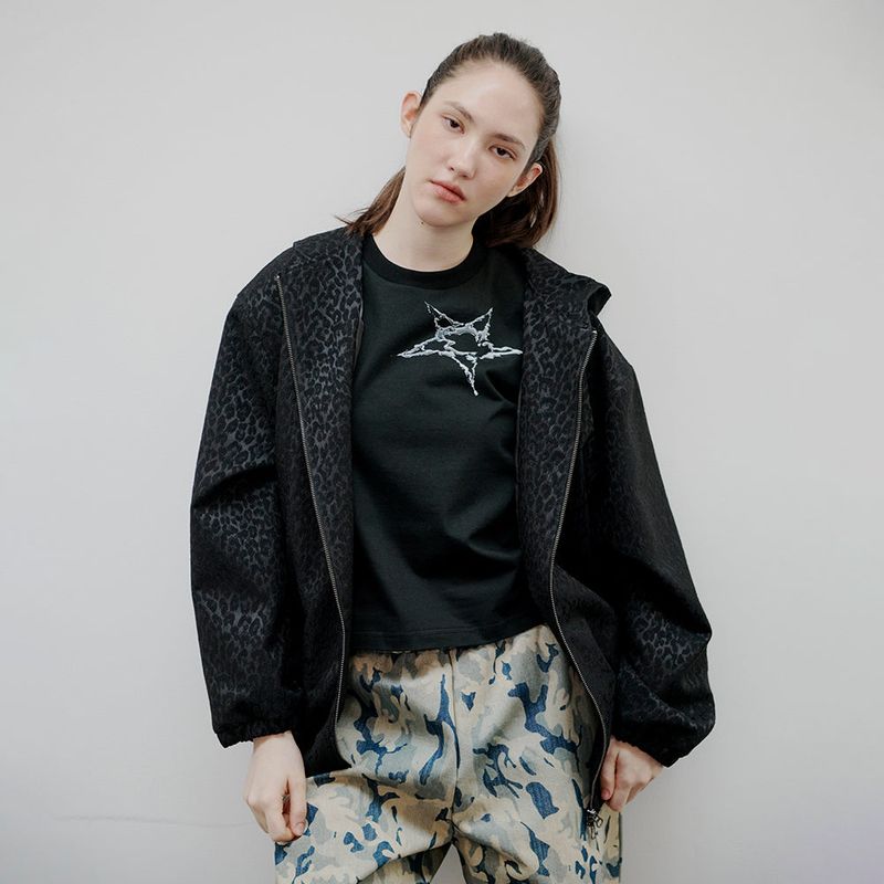 [Unisex] Hoodie Leopard Jumper Black