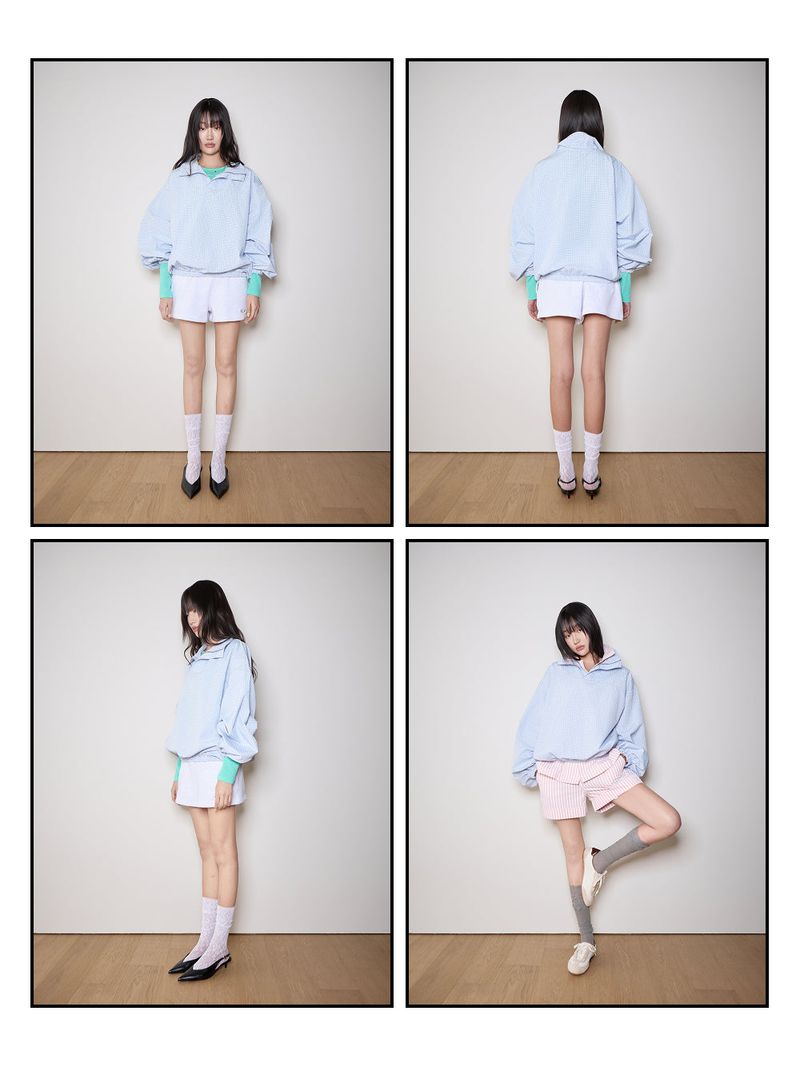 Quarter-Zip Balloon Pullover Shirt