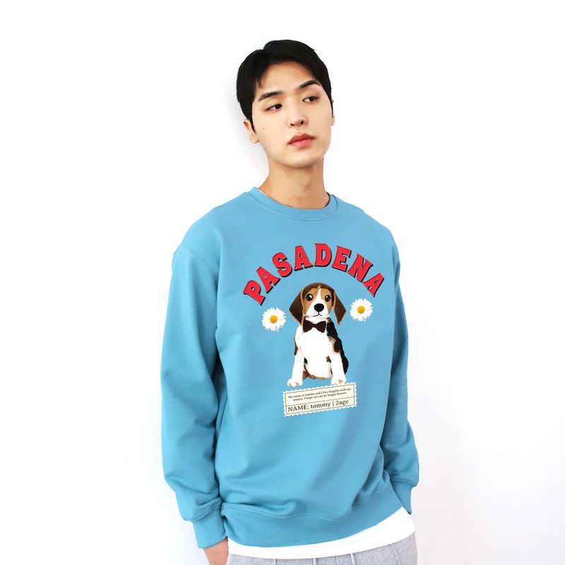 600D-030 PASADENA DOG LAYERED SWEAT SHIRTS