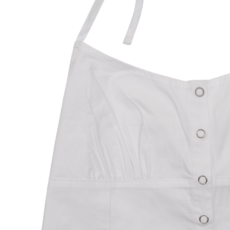 STRAP DETAIL HALTER NECK BLOUSE (WHITE)