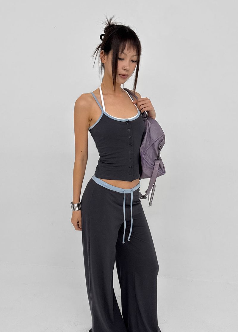BLACKUP（ブラックアップ）の「[MADE] Cloven Contrast Button Sleeveless Top (Set Available)（Tops）」