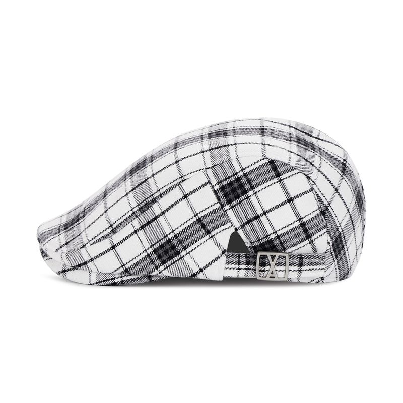 VA Square Belt Check Hunting Cap / Whitecheck