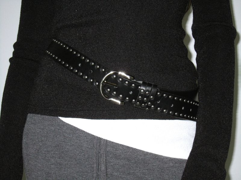 Stud leather belt