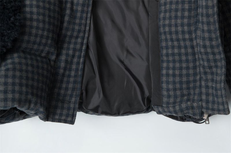 Monet Check Fur Short Puffer 233617807