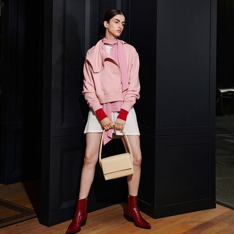 SYDNEY COWL NECK SWEATSHIRT, PINK
