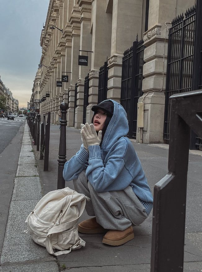 Demon Washing Knit Hood Jacket